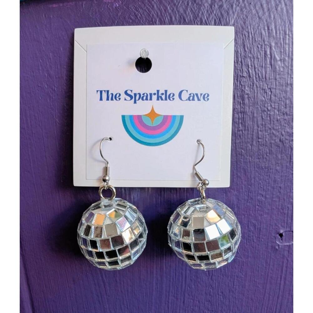 Disco Ball Dangle Sparkly Earrings